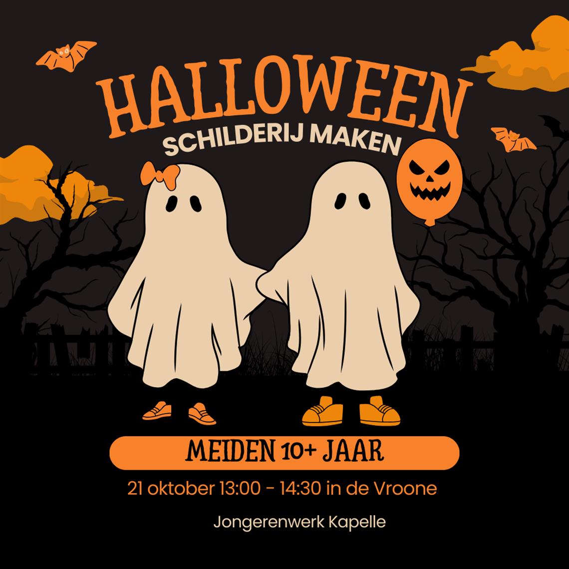 Halloween schilderij maken meiden 10+